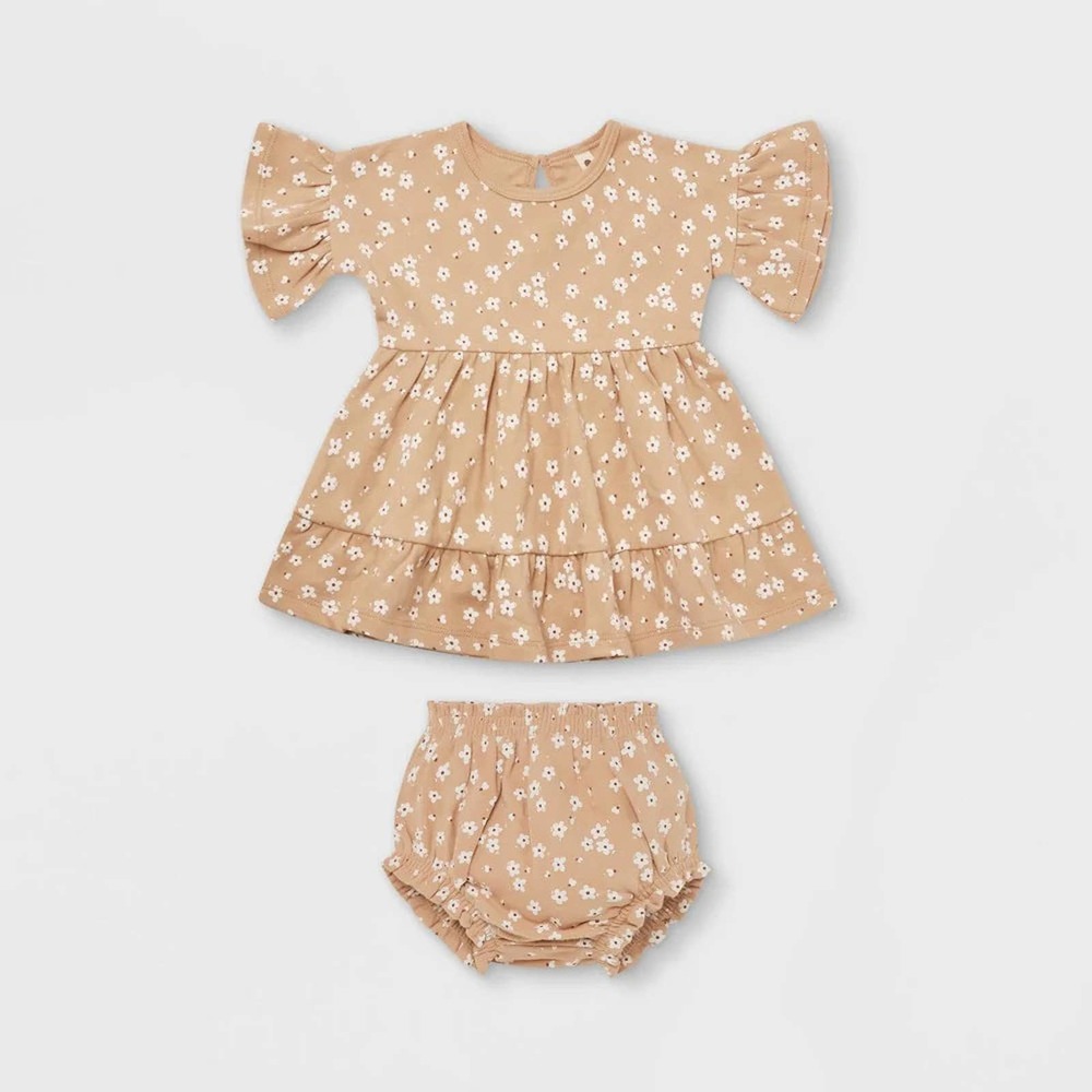 Quincy Mae Toddler Girls' 2pc Floral Brushed Jersey Dress -  Size 3-6M